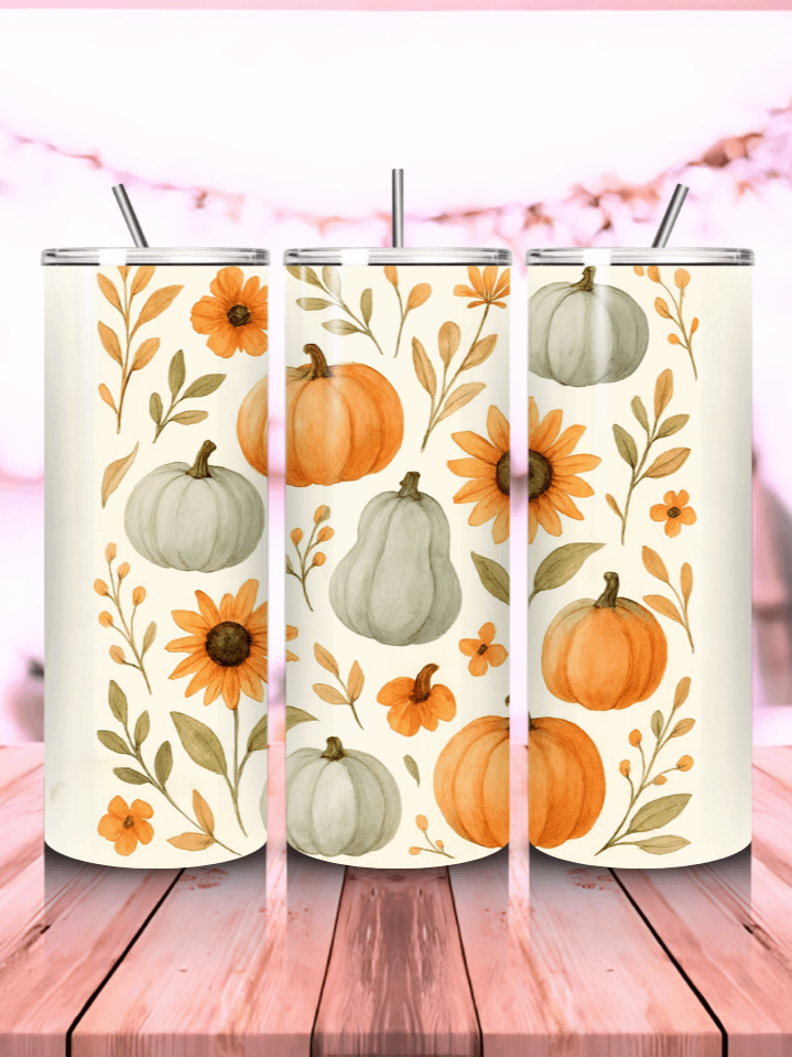 Boho Pumpkin Doodle Tumbler Wrap PNG – 20oz Skinny Sublimation Design with Stylish Bohemian Pumpkin Art & Warm Autumn Colors – Perfect Fall Gift – 300 DPI Instant Digital Download product image (1)