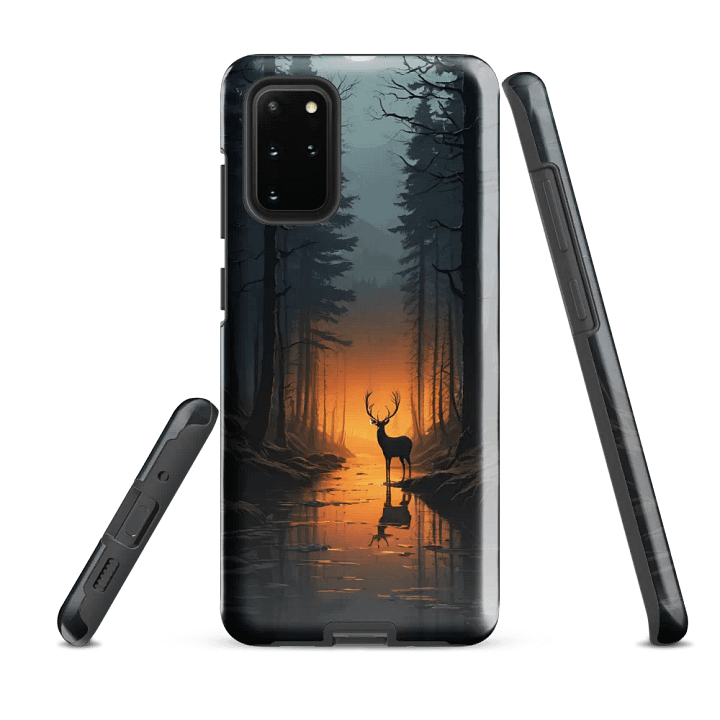 Tough Phone Case for Samsung® - Deer in a Forest Under a Full Moon product image (2)