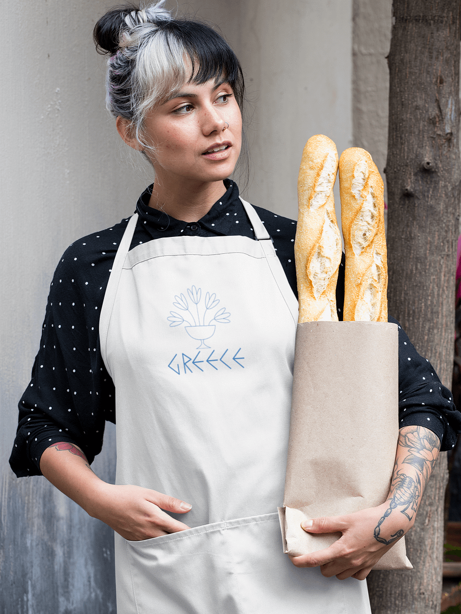 Classic Greek Elegance: Embroidered Cooking Apron product image (1)