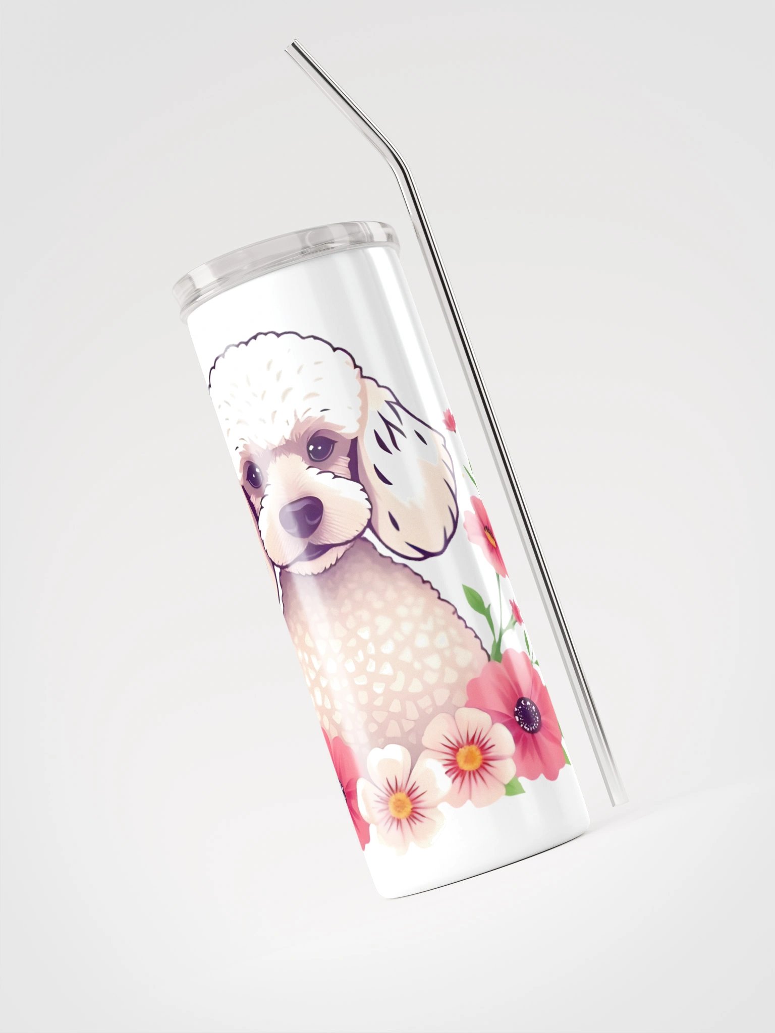 Floral Poodle Stainless Steel Tumbler product image (5)