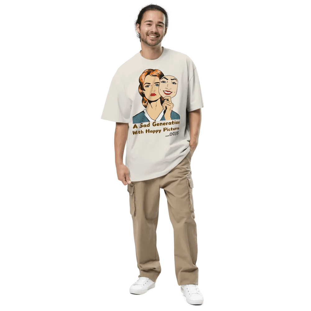A sad generation with happy pictures oversized faded t-shirt product image (6)