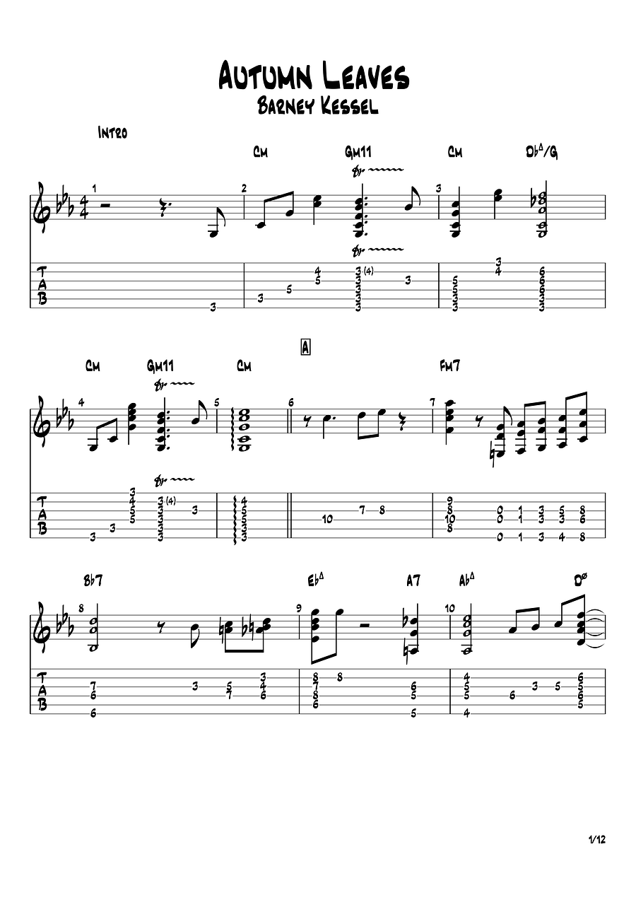 [Transcription GP] Autumn Leaves - Barney Kessel product image (2)