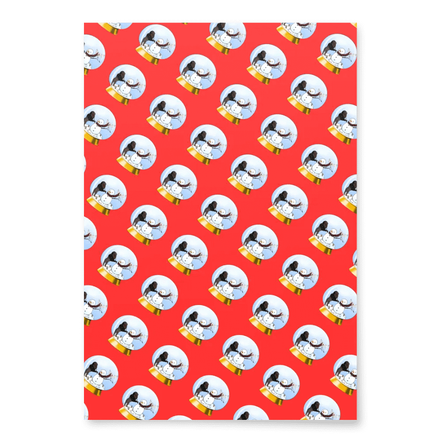 Building a Snowman with Bison and Scissortail Wrapping Paper product image (1)