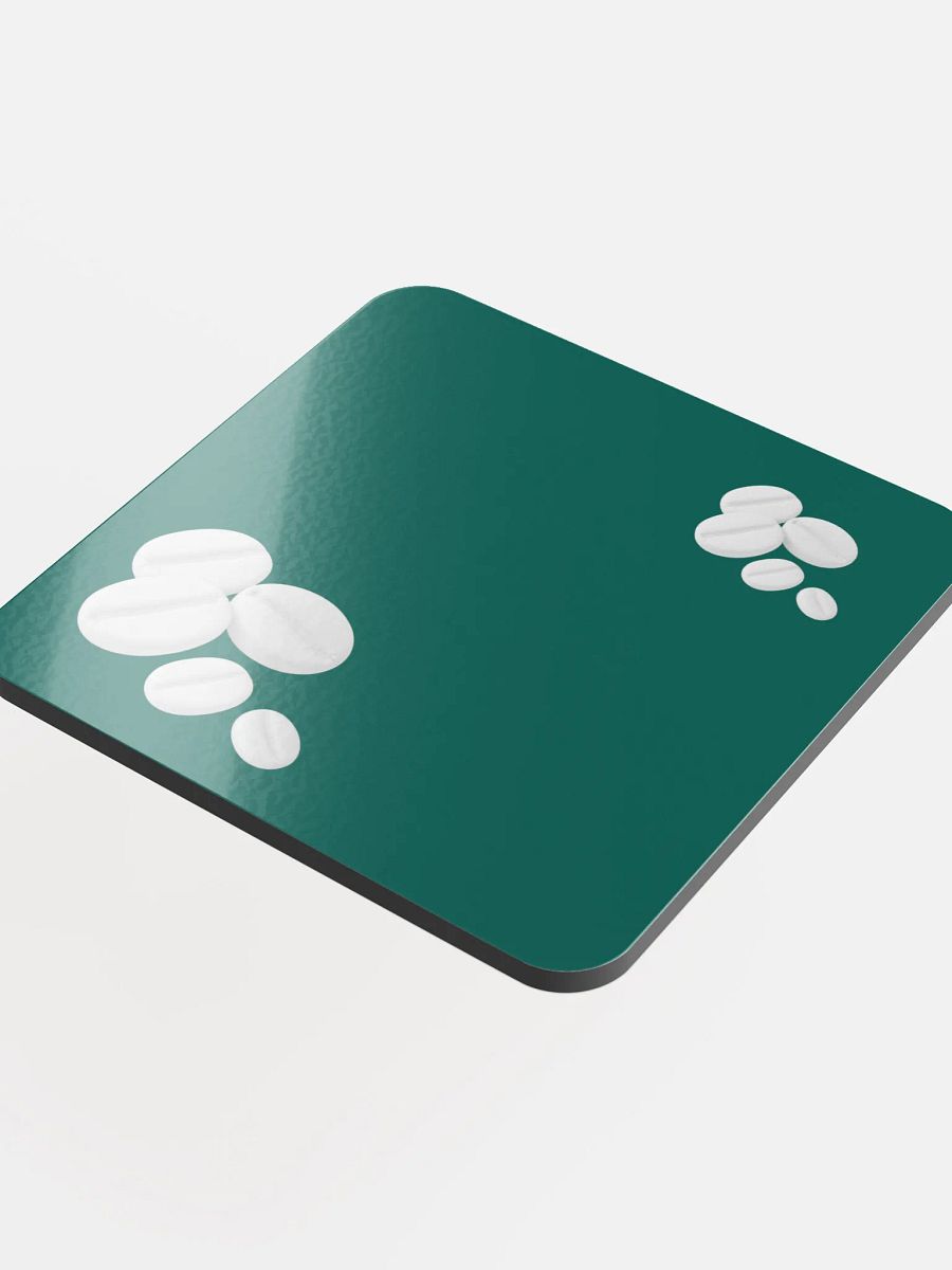 Dark Green I Swear They Are Coffee Beans! White Coffee Beans Coaster product image (4)