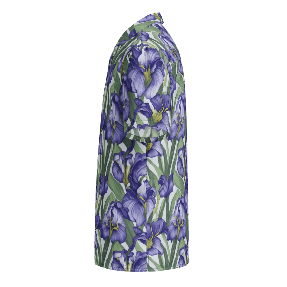 Floral Pattern Iris Flowers Hawaiian Shirts product image (3)