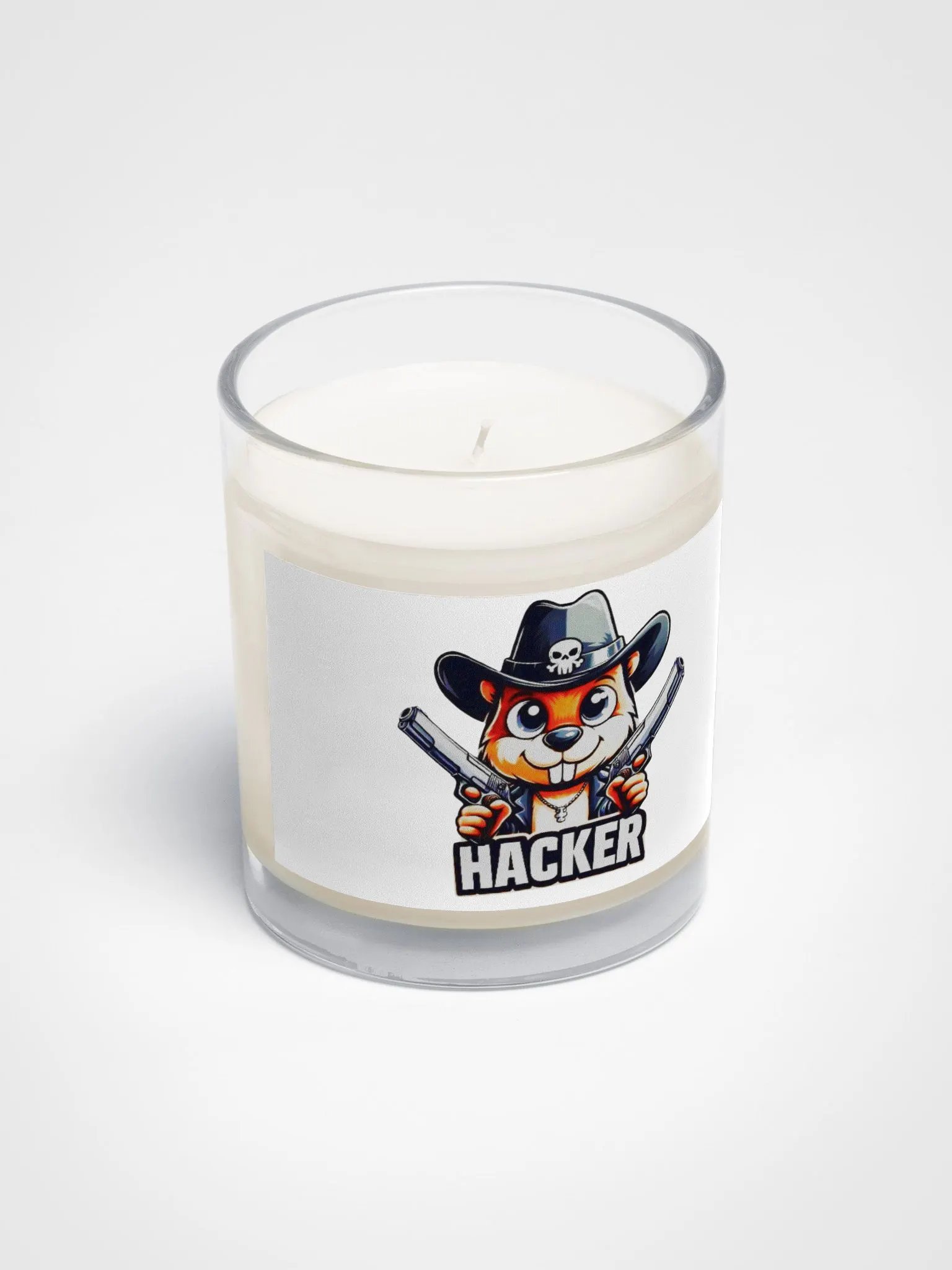 Hacker's Soy Wax Candle In A Clear Glass Jar product image (2)