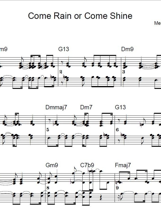 Come Rain or Come Shine - Piano sheet music product image (1)