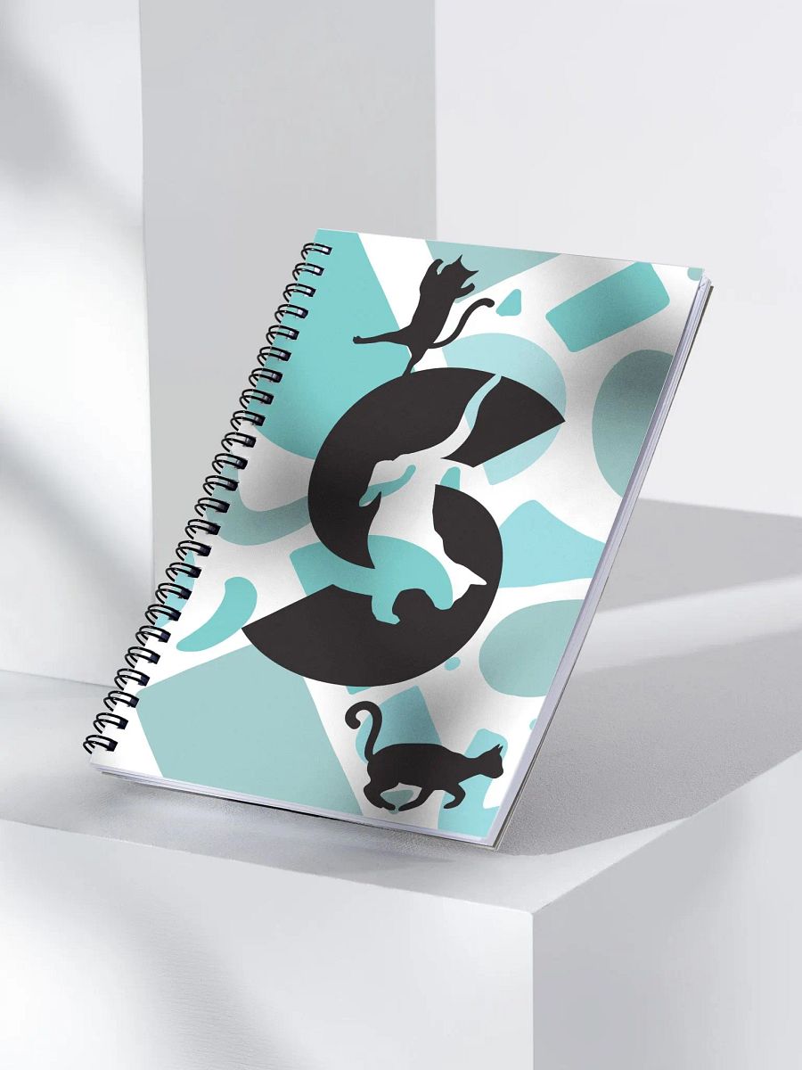 Monogram Letter S Cat Lover Geometric Blues Notebook product image (3)