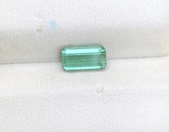 TOURMALINE EMERALD CUT LITE GREEN GEMSTONE FOR RING FATHER'S DAY GIFT, 1.30 CRT product image (1)