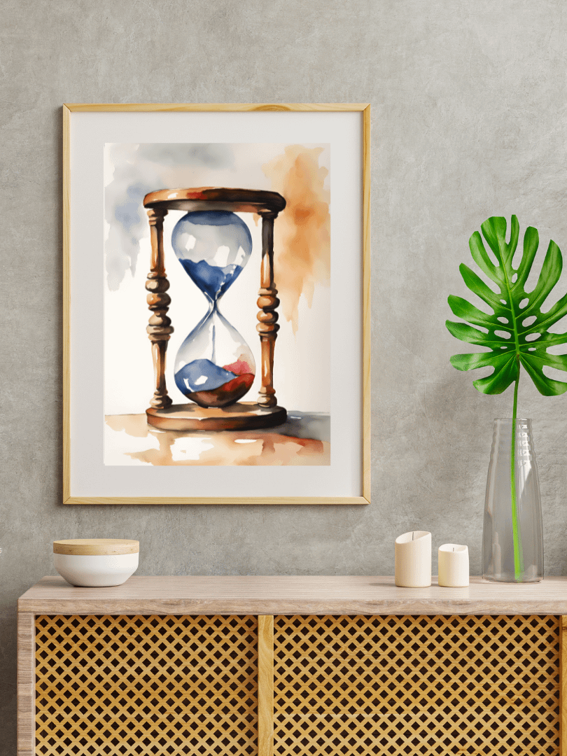 Watercolour Painting Printable Wall Art of HOUR GLASS product image (4)