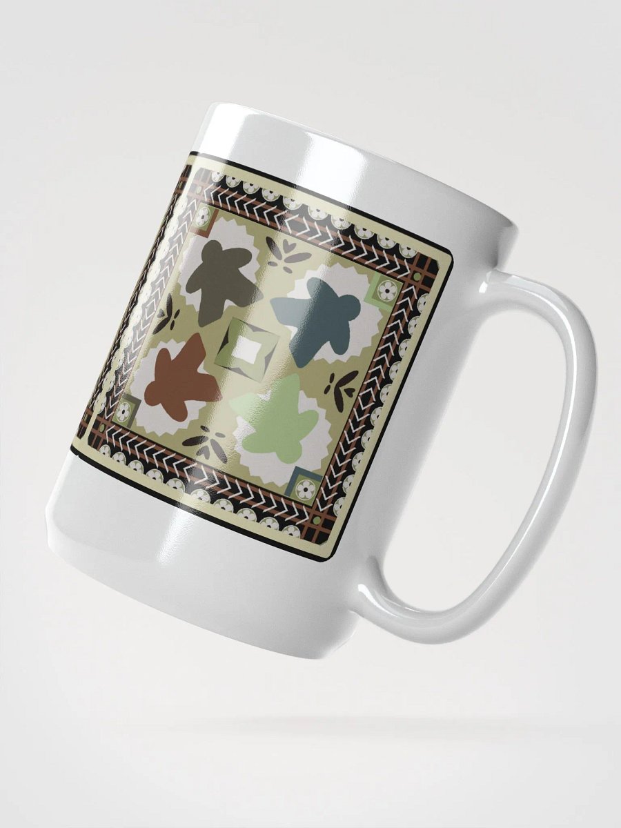 Ukrainian Pattern Meeple Patchwork Mug for Board Gamer, Large 15 oz. Coffee Cup product image (4)