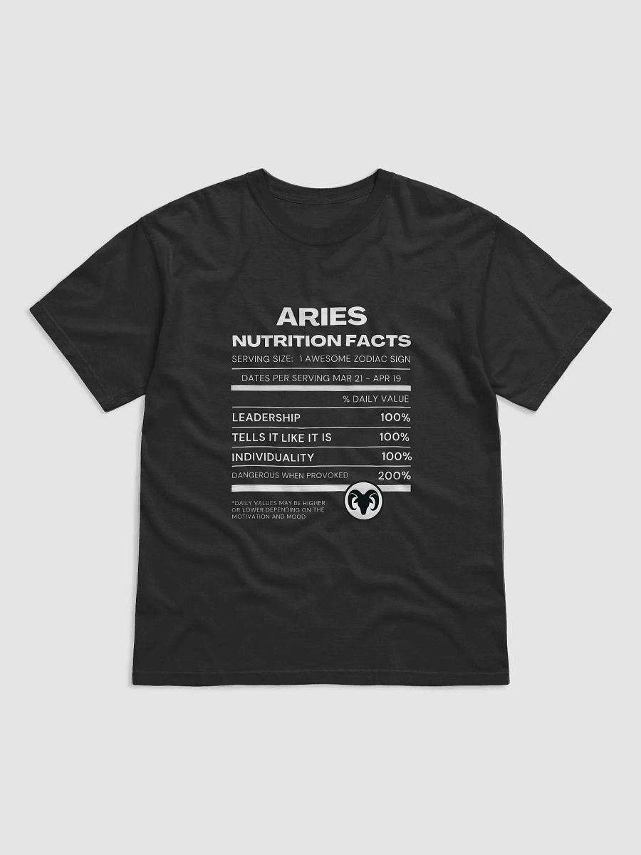 Aries Nutrition Facts T-Shirt product image (2)