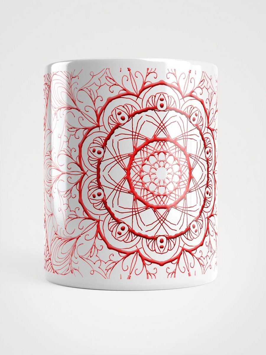 Radiant Red Mandala White Glossy Mug product image (6)