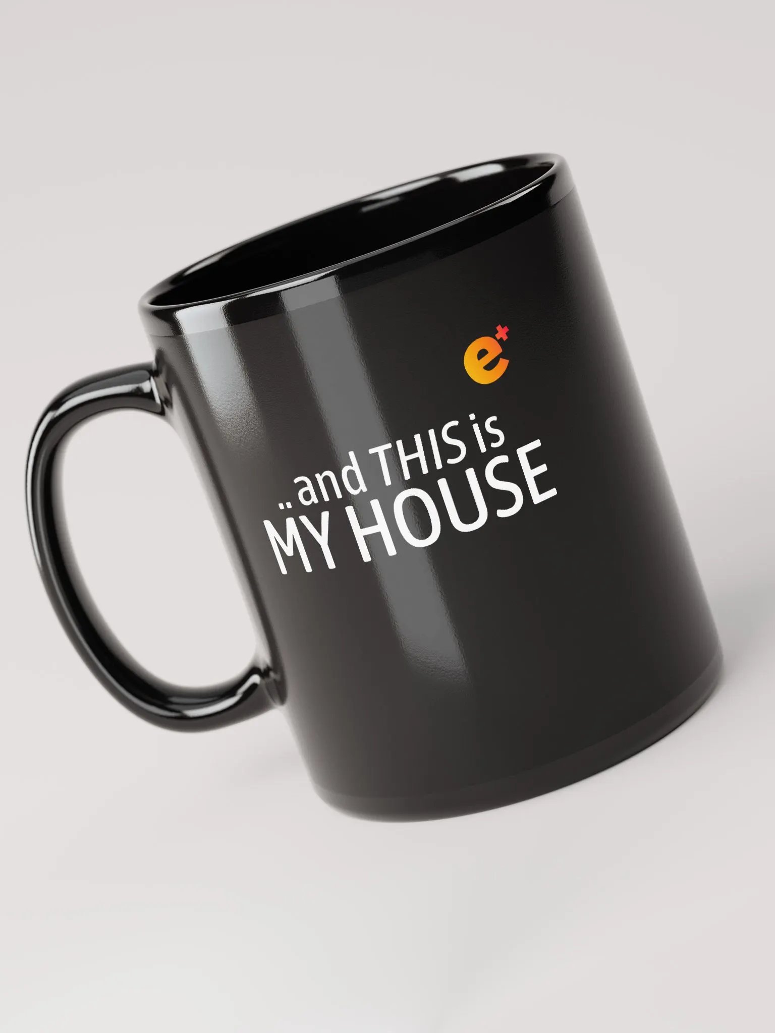 Black Glossy Mug My House product image (1)