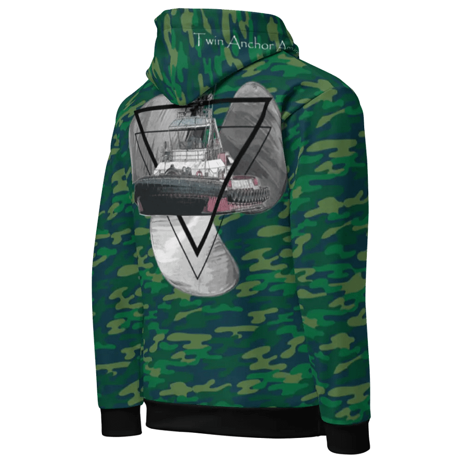 Camouflage Three blade prop triangle Athena tug Hoodie product image (8)