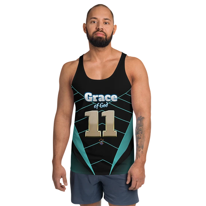 Black and Light Green Grace of God Men's Tank-top product image (1)
