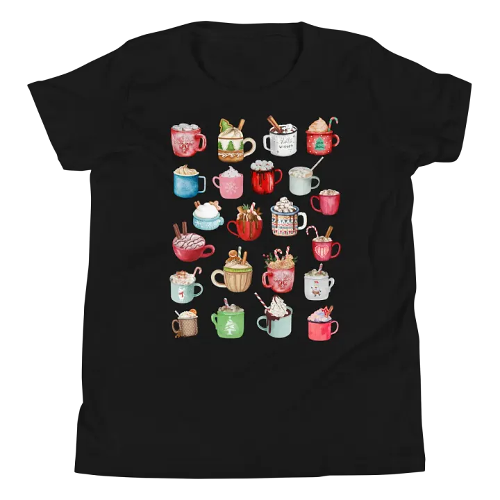 Hot Cocoa Collage Winter Youth T-Shirt product image (1)