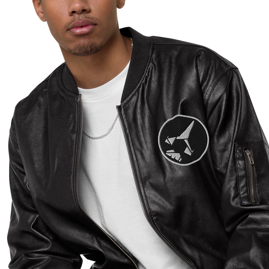 Faux Leather bomber jacket - channel logo product image (7)