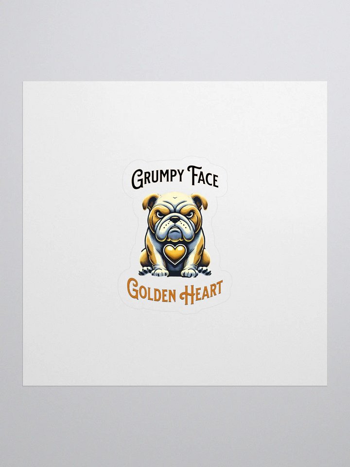 Grumpy Face Golden Heart Sticker product image (1)