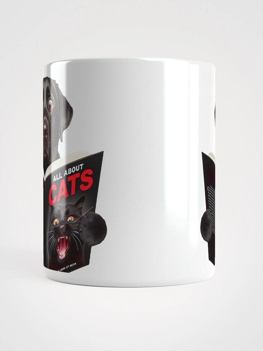 "Worried Labrador Reading a Book About Cats" #Humorous Glossy White Mug product image (5)