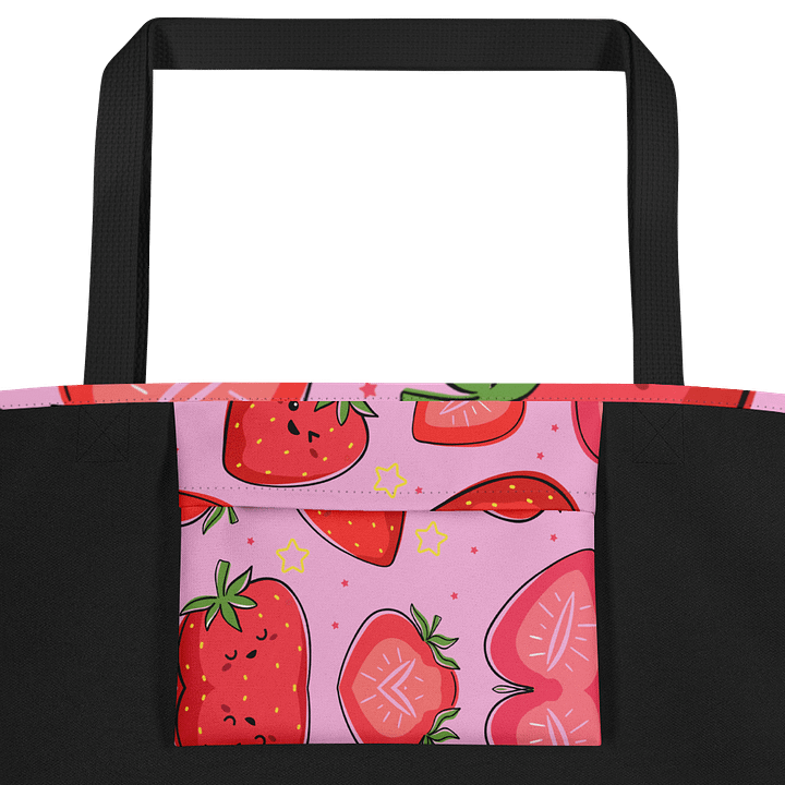 Whimsical Strawberry Tote Bag – Cute All-Over Print Fruit Bag, Aesthetic Accessory for Cottagecore & Nature Lovers product image (2)