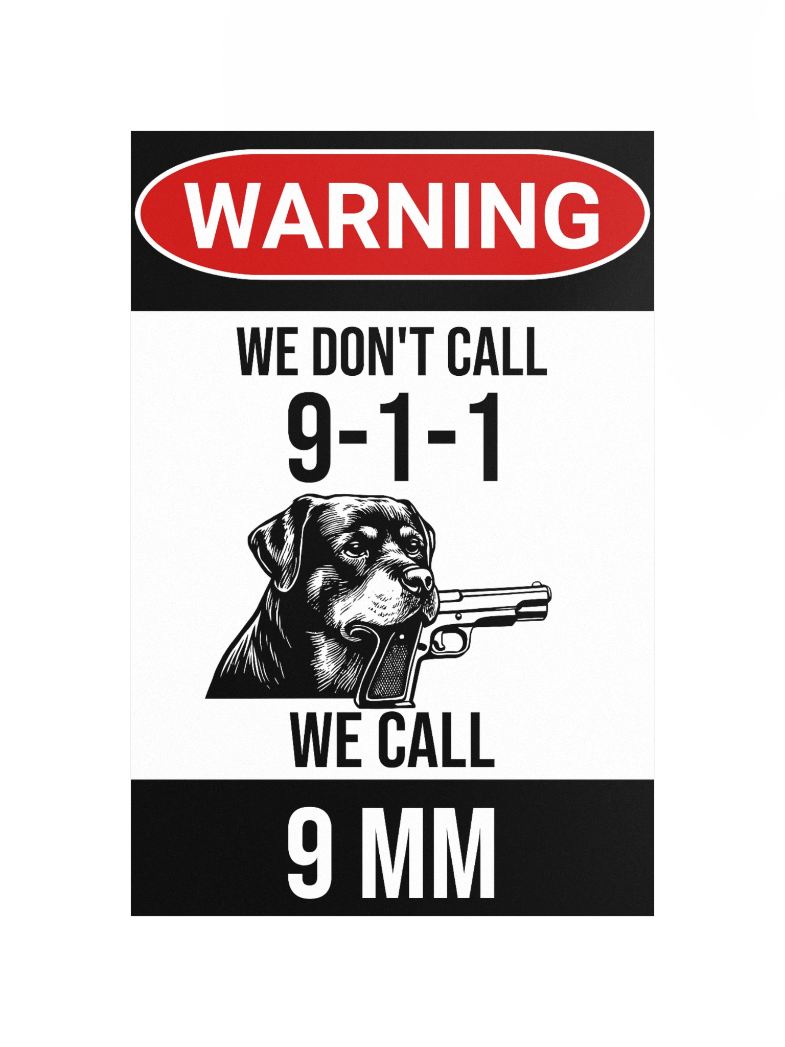 Rottweiler Warning: 9 MM Defense Poster product image (10)