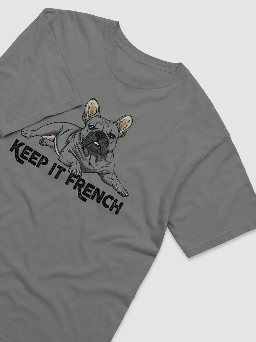 Keep It French T-Shirt of a French Bulldog (Blue) | Funny T-Shirt for Frenchie Paw-rents product image (16)
