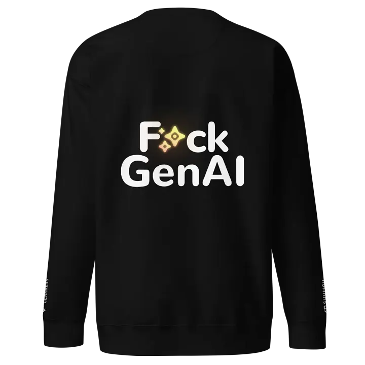 Absolut Idiocy Cotton Heritage Premium Sweatshirt - F✨ck Generative AI (Logotypes) product image (2)