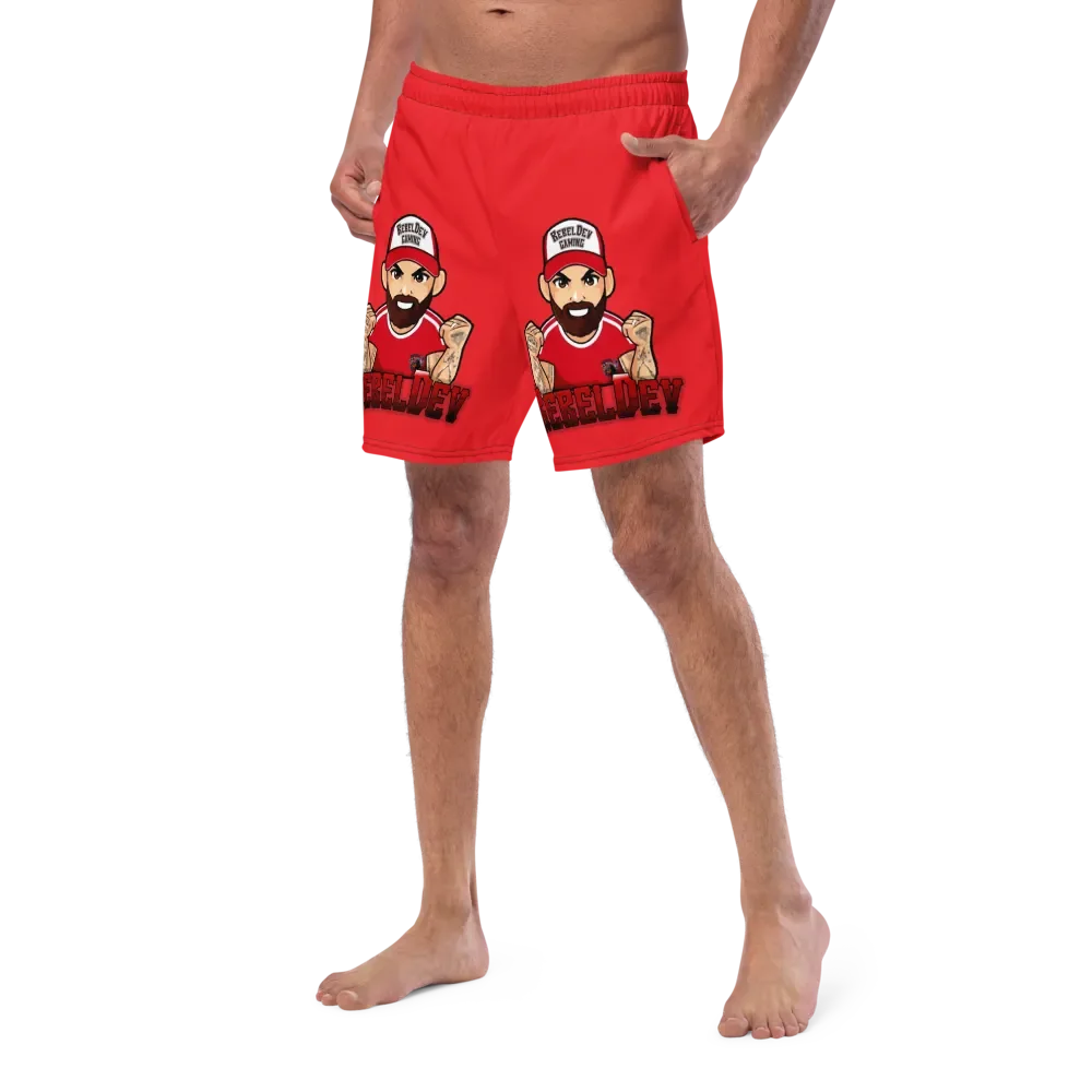 RebelDev red swim trunks product image (7)