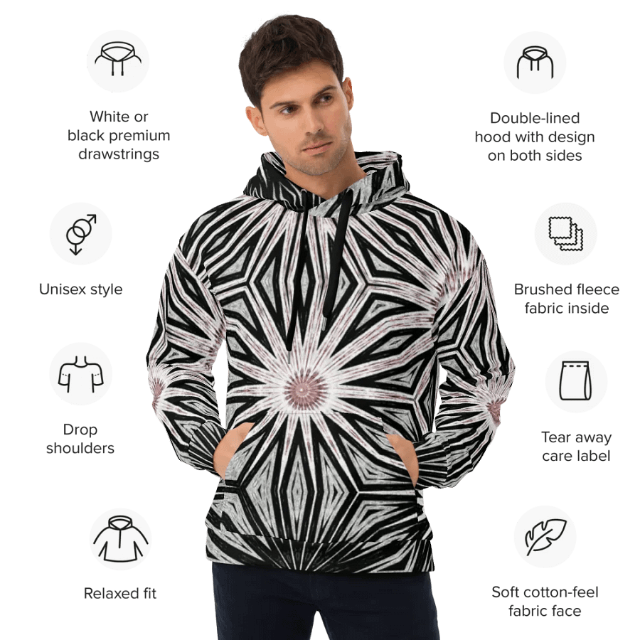 Abstract Coloured Modern Circles Unisex Pull Over Hoodie product image (4)