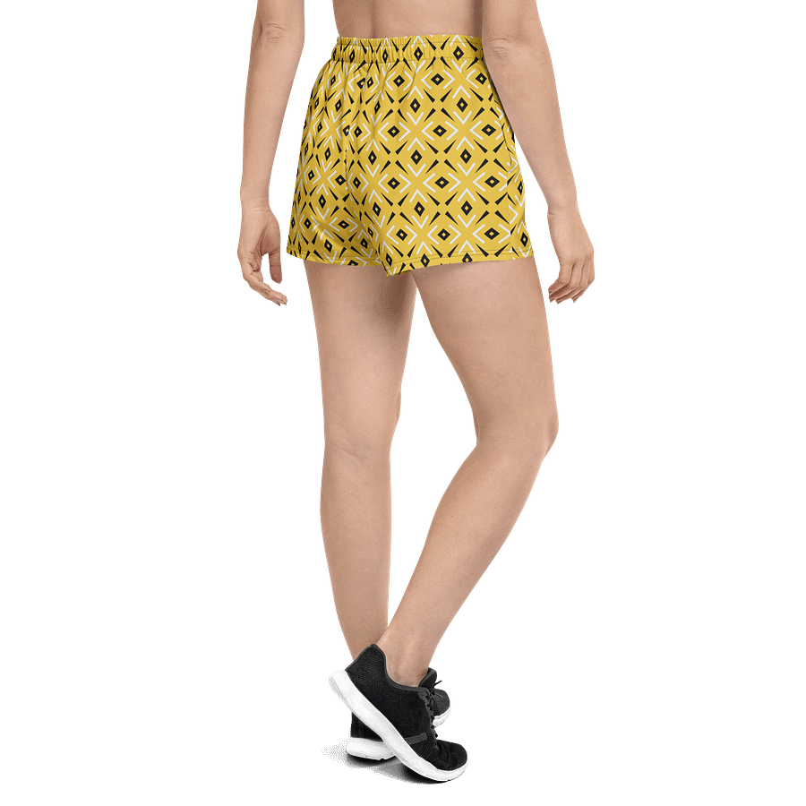 Lemon Lattice Geometric Print Athletic Shorts product image (8)