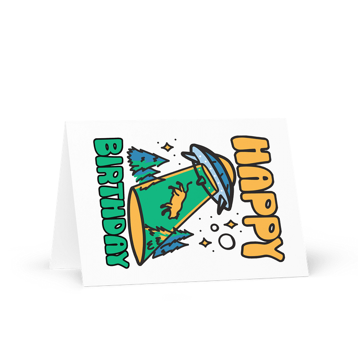 Happy Birthday (UFO Abduction) Birthday Card 5" x 7" product image (1)