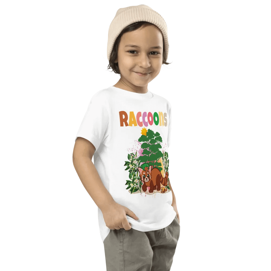 Raccoon Colorful Funny Cute Bella +Canvas Toddler T-Shirt – Funny Shirt, Best Gift for Kids product image (8)