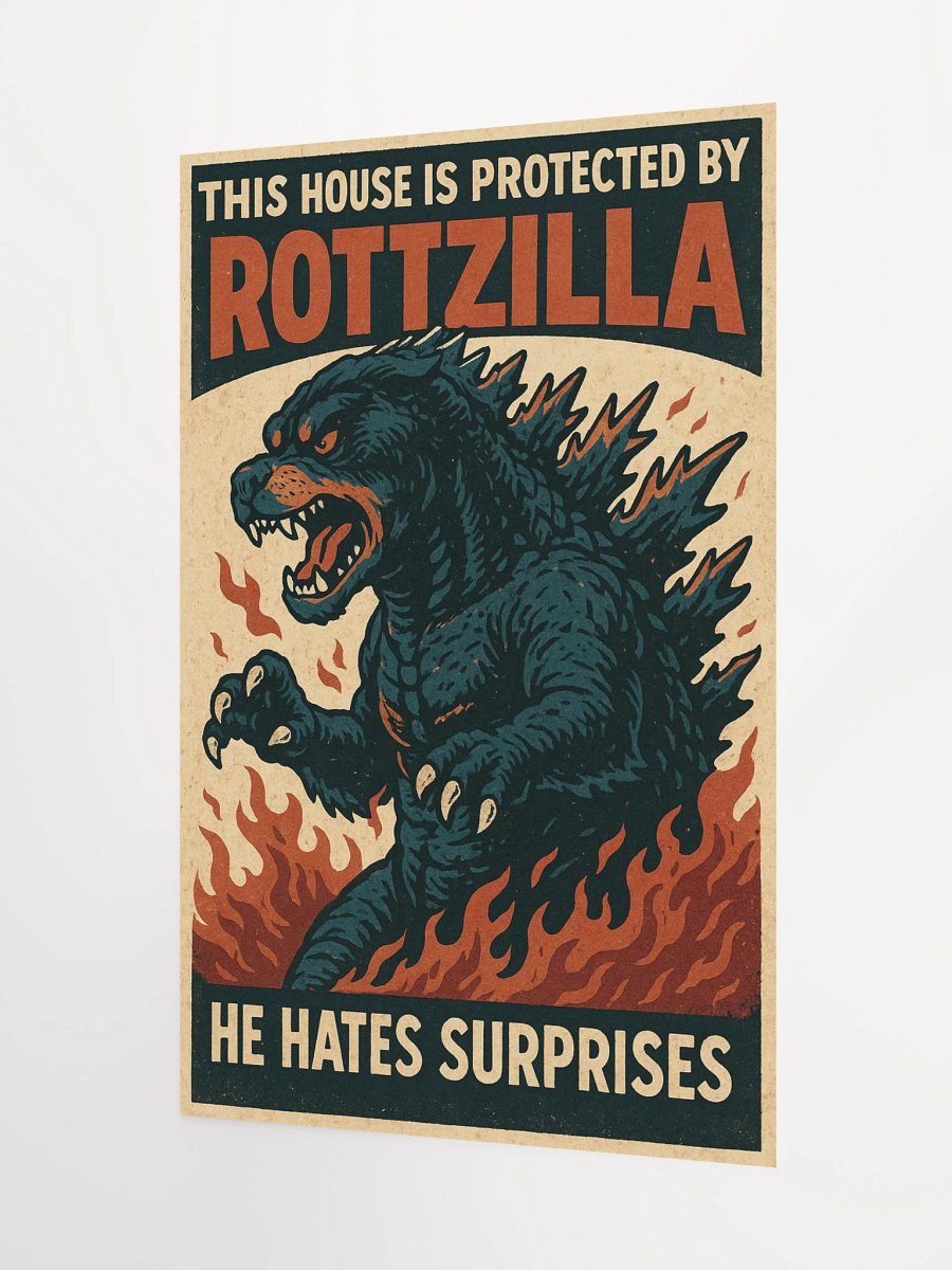 This House Is Protected by Rottzilla — He Hates Surprises. Poster product image (9)