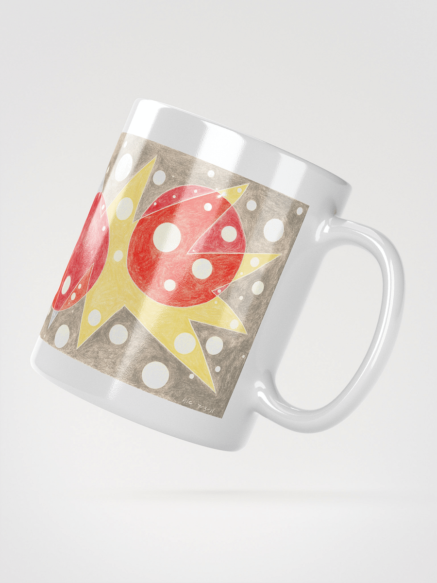 Cartoon Conflict and Curiosity White Glossy Mug product image (3)