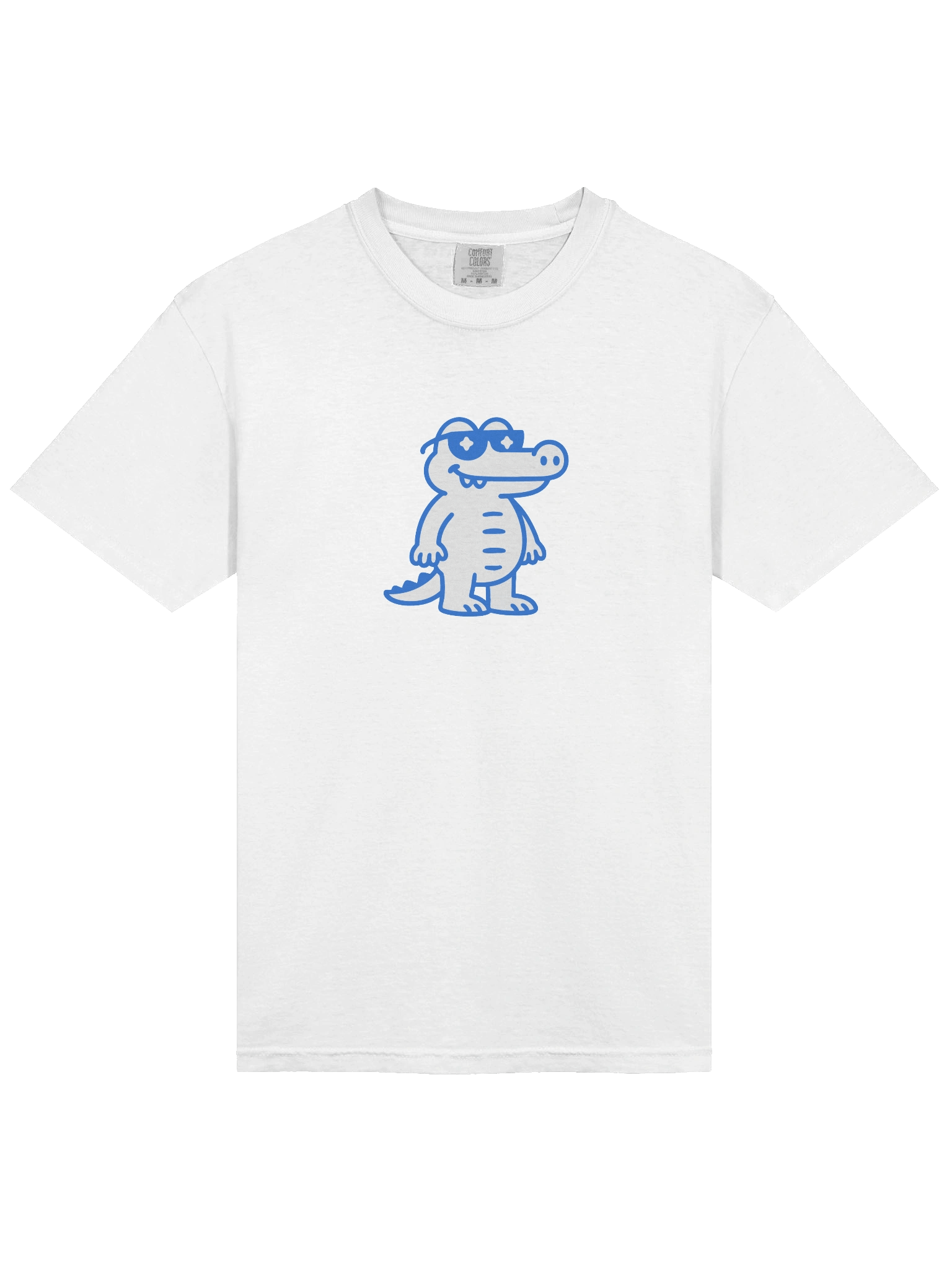 Crocodeth T-Shirt No.1 – White Graphic Tee with Large Blue Crocodile Print product image (23)