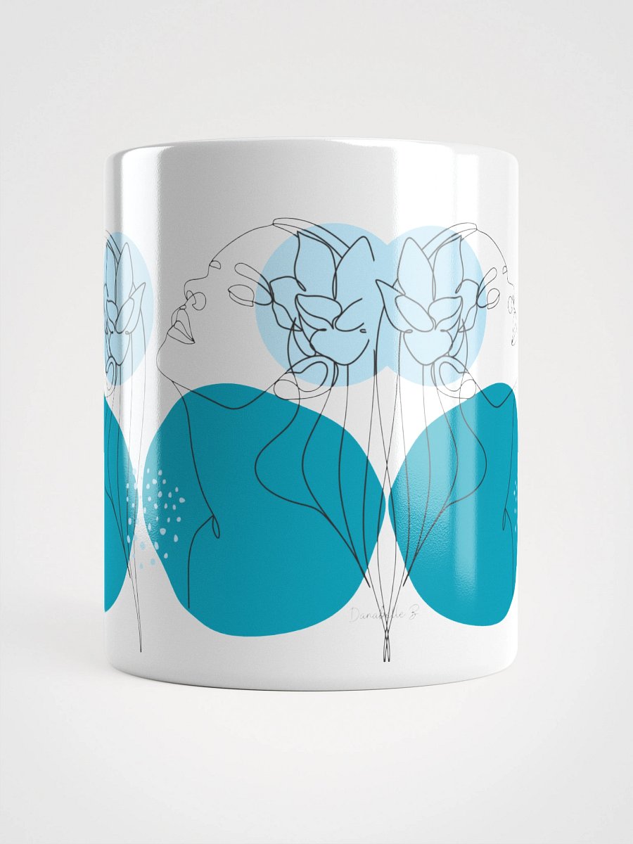 Mug Blanc Equilibre Femme - Bleu Océan - Profondeur Libre - Idée Cadeau Raffiné product image (5)