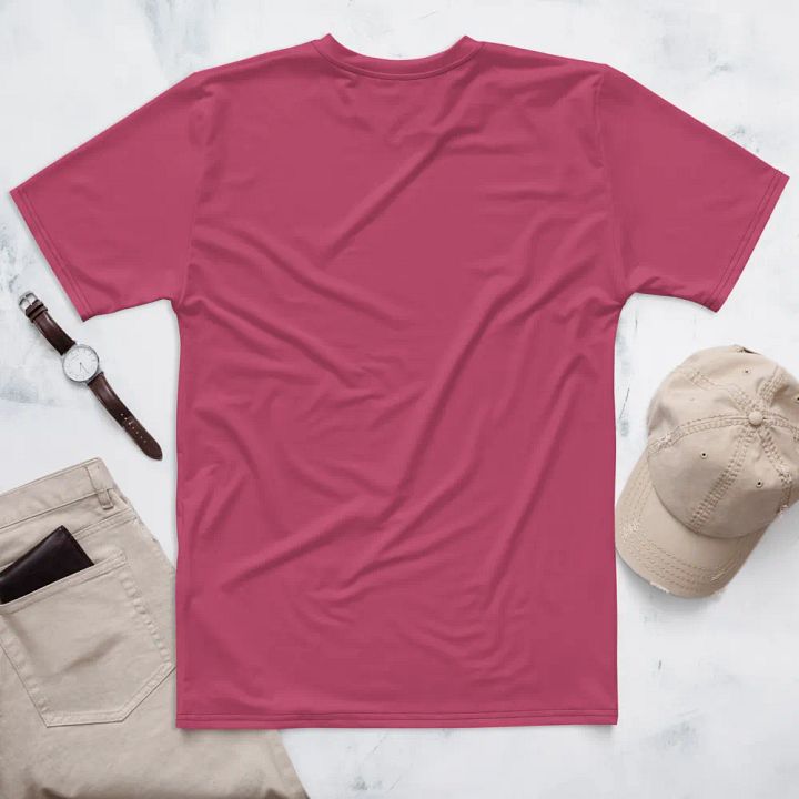 Plain Vibrant Red Soft Summer Men's Crewneck Polyester Heavyweight Premium T-Shirt by Treasure Pie product image (2)