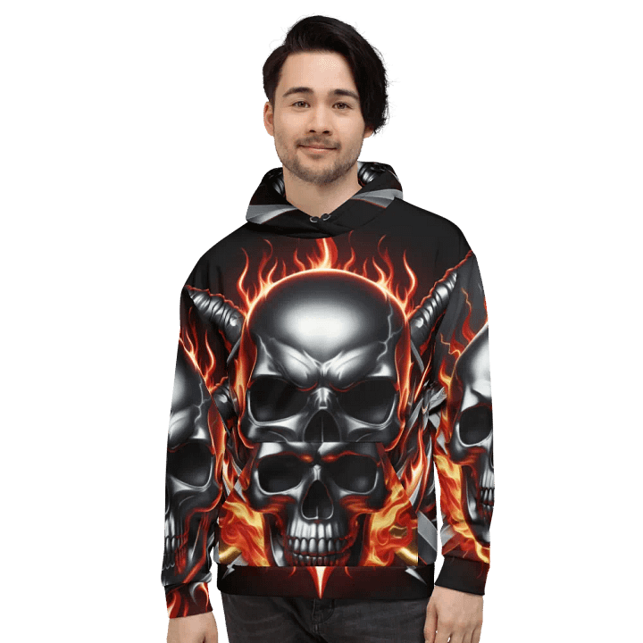 All-Over Printed Clothing - Unisex Skull Hoodie #27 product image (2)