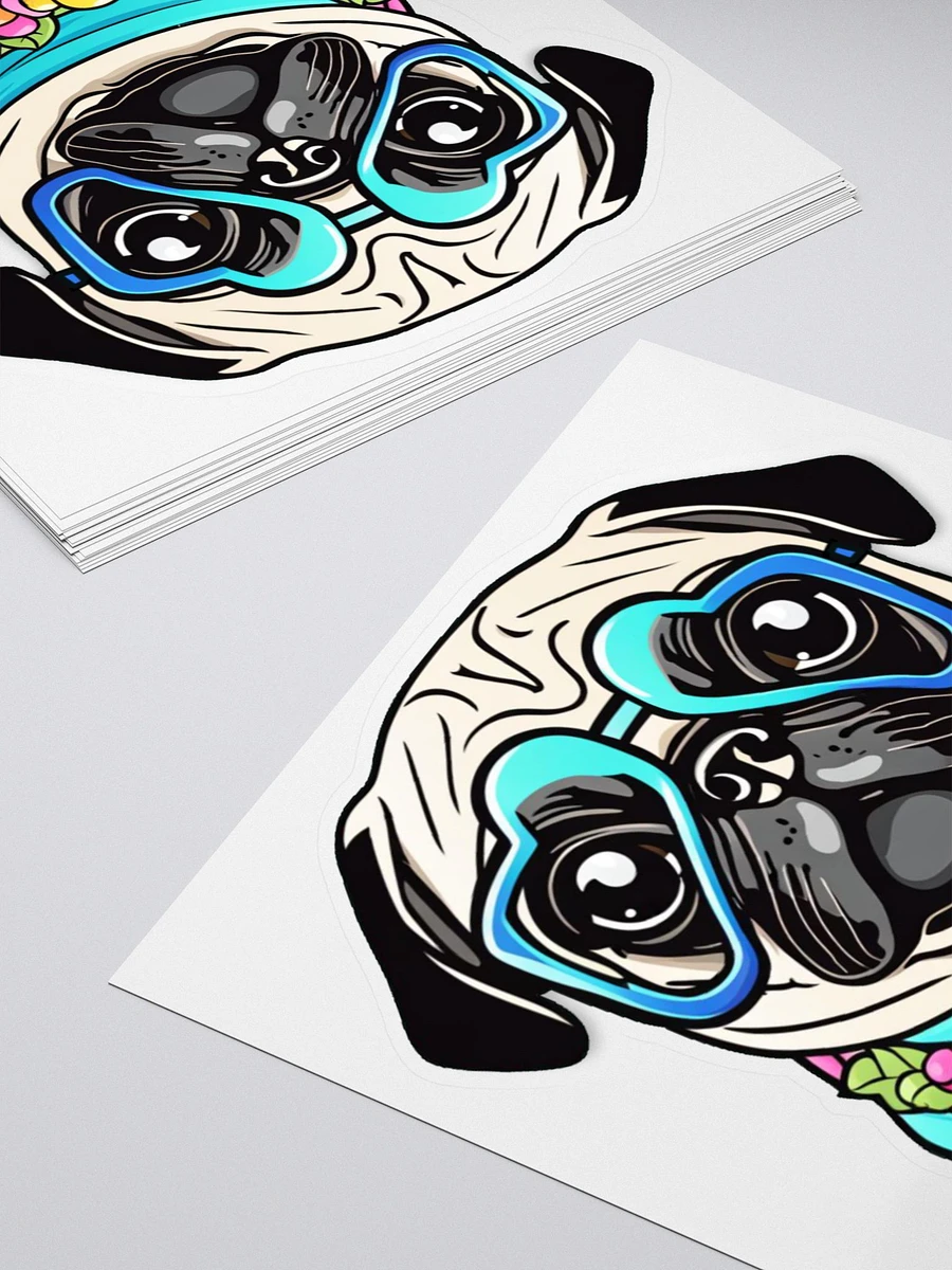 Retro Pug Kiss Cut Stickers product image (4)