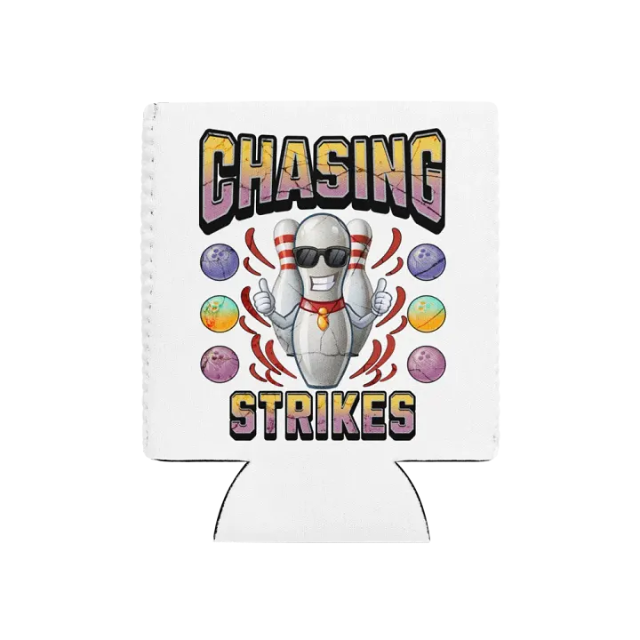 Chasing Strikes Bowling Pin Coozie Can Cooler product image (1)