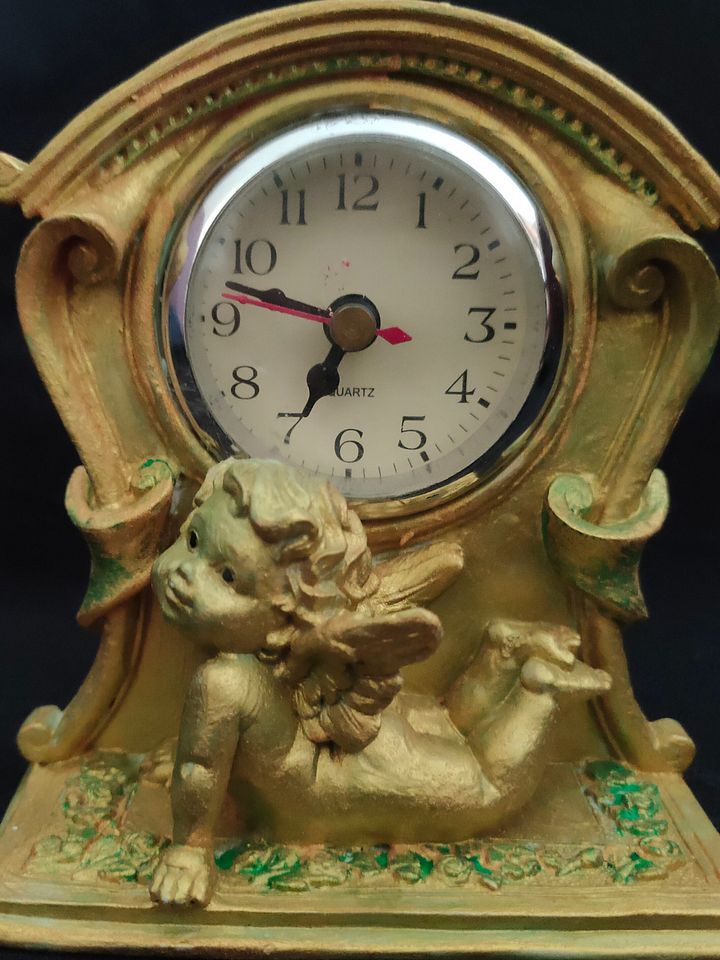Relógio anjo dourado verde, decoração quarto, presente aniversário product image (2)