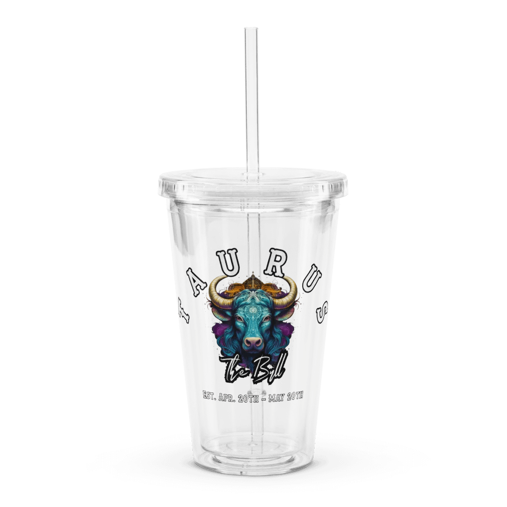 Taurus - Zodiac Double Wall Clear Plastic Tumbler product image (1)