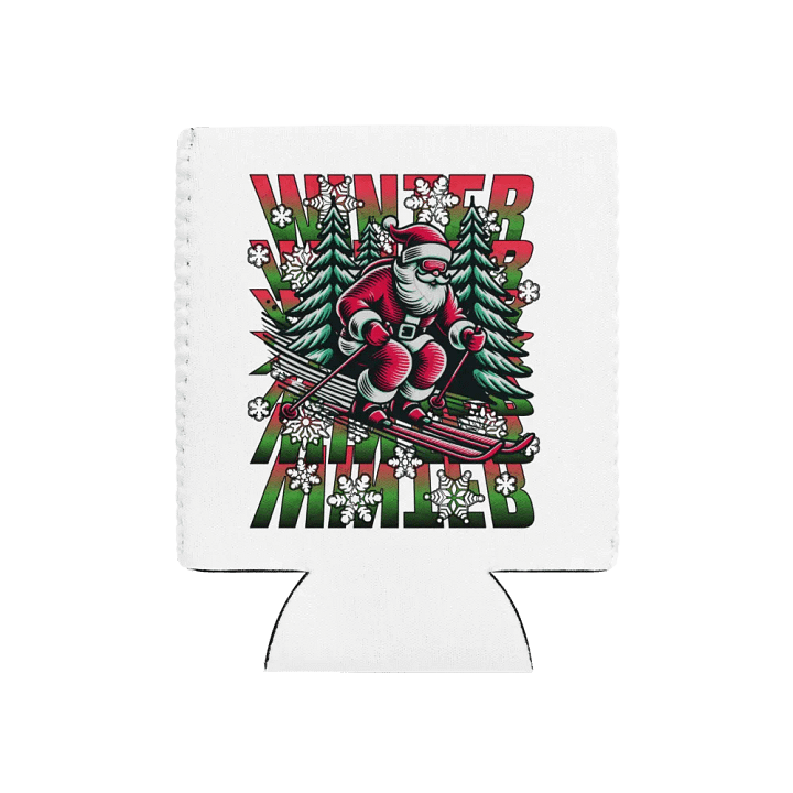 Winter Santa Skiing Adventure Can Cooler product image (1)