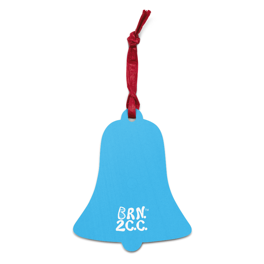 BOURNE to Cape Cod™ | Wooden Holiday Ornament | Double-Sided Coastal Keepsake | with BRN.2C.C.™ Logo on Back | White Logos on Deep Sky Blue product image (2)