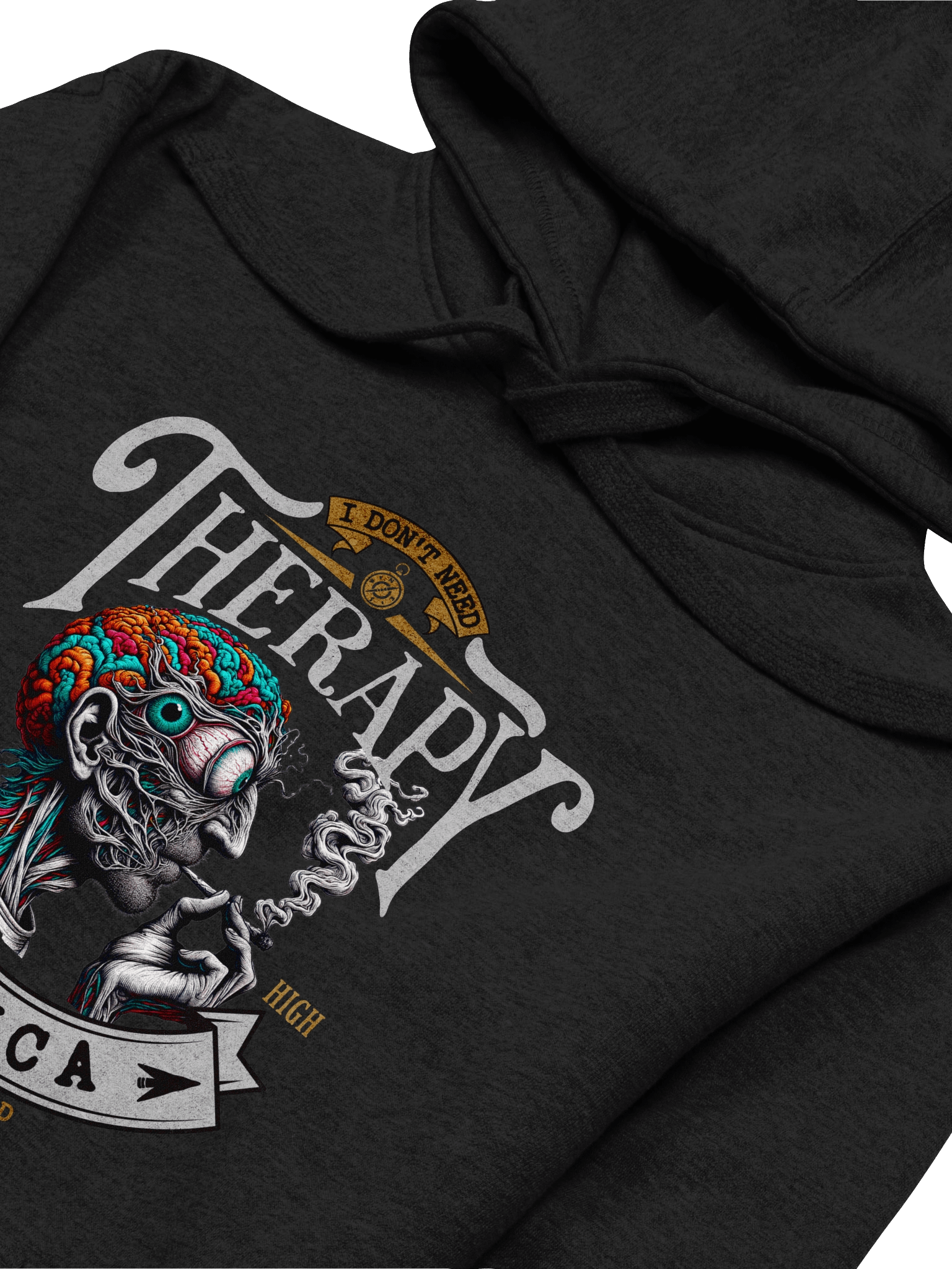 No Therapy Needed, Just Indica - Psychedelic Brain Premium Unisex Hoodie product image (3)