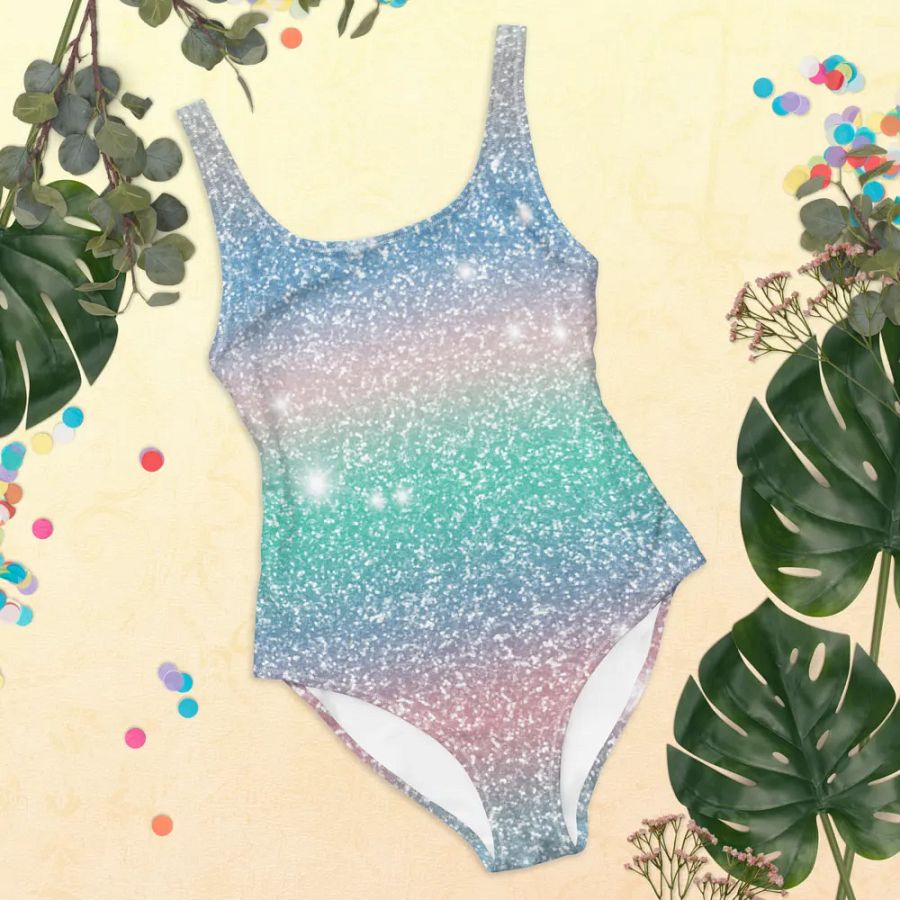 Glitter Unicorn Texture Design One Piece Swimsuit (5) product image (9)