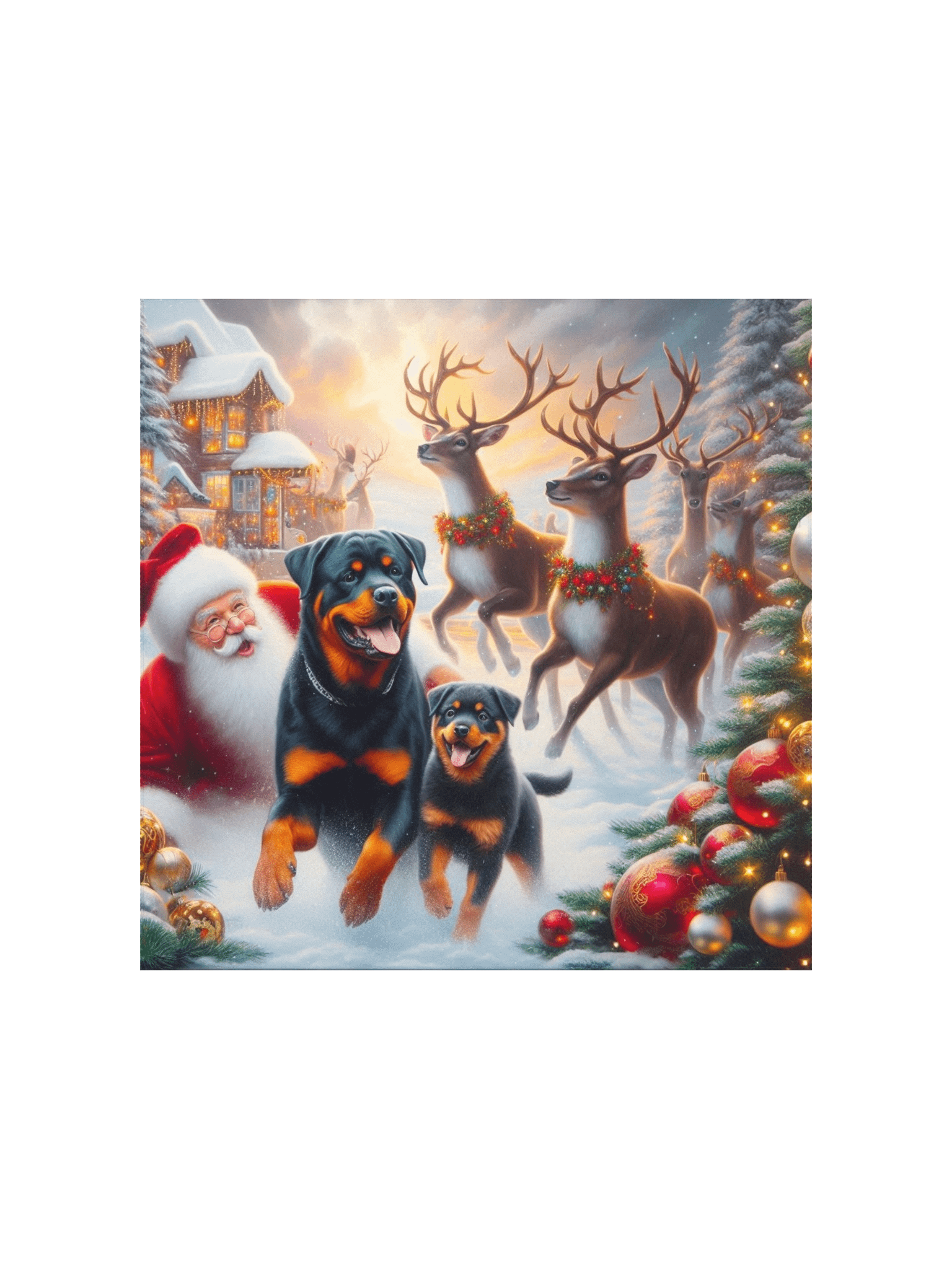 Santa's Rottweiler Wonderland Poster product image (3)