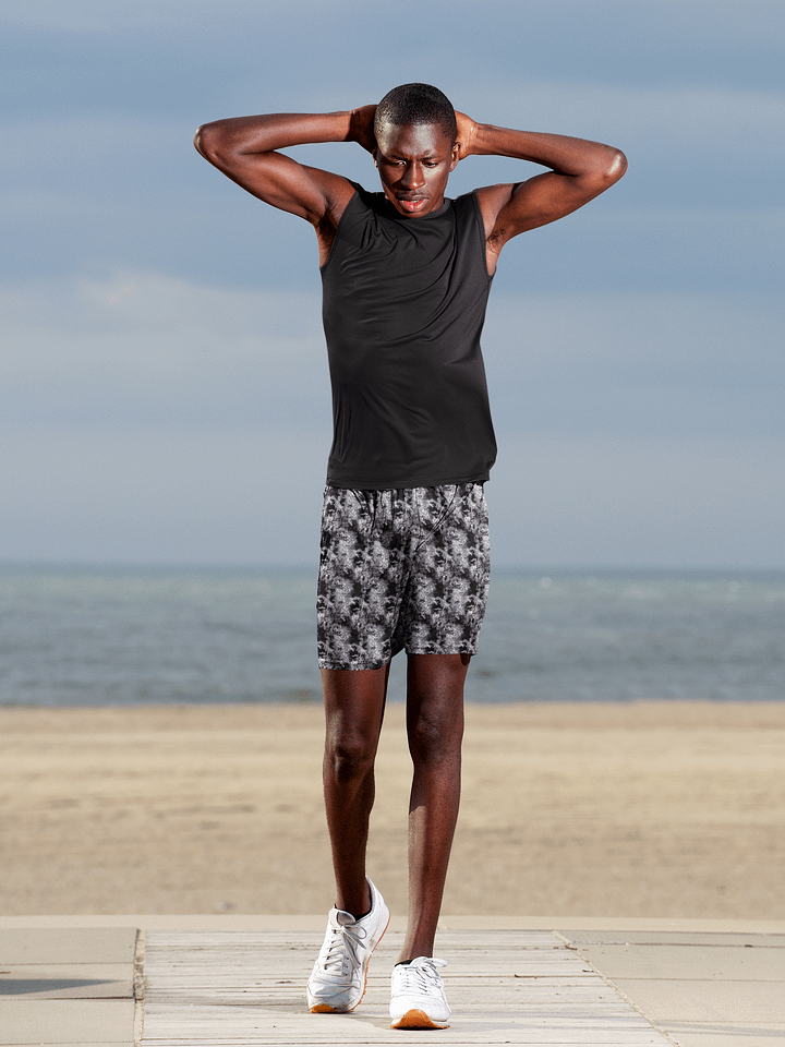 Black and White Graffiti | Athletic Long Shorts product image (1)