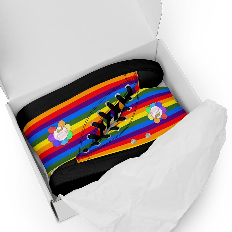 Rainbow and Black Flower Sneakers product image (10)